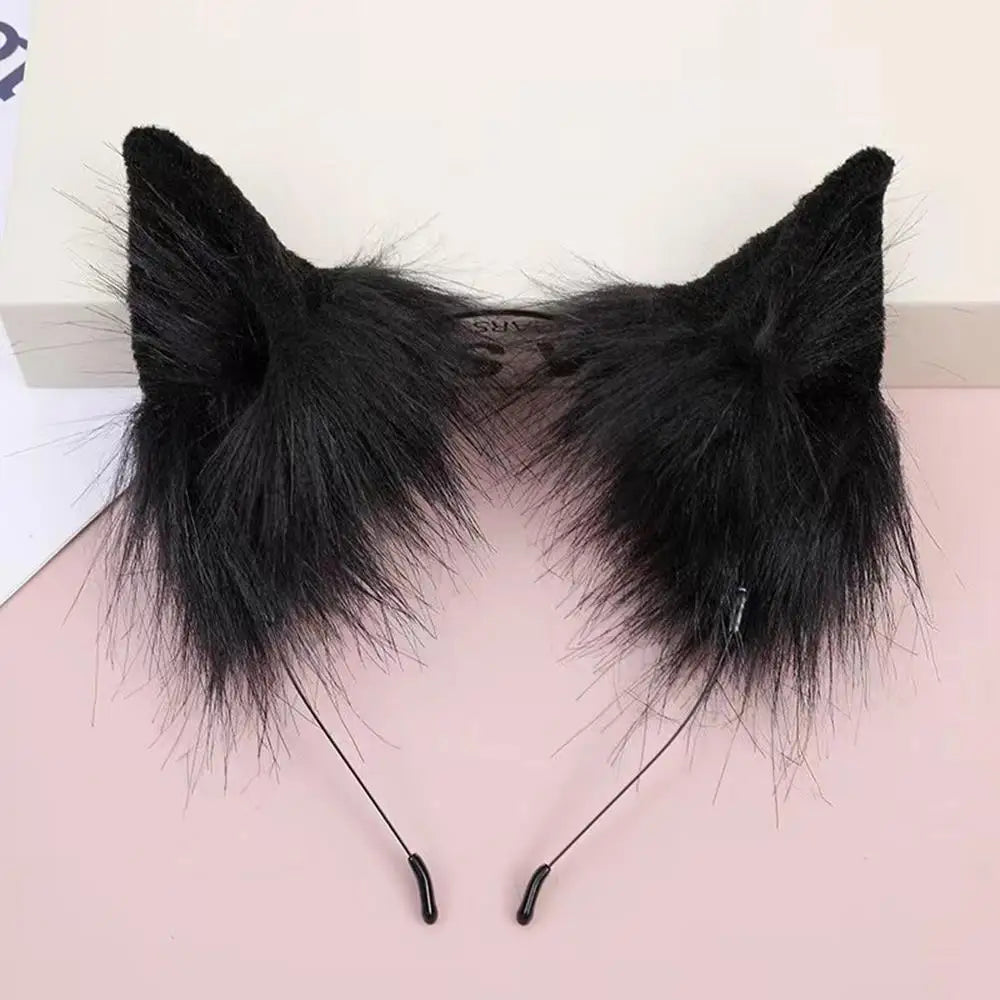 Plush Cat Ear Headband for Women & Girls – Cute Animal Ear Hairband for Cosplay, Halloween & Party