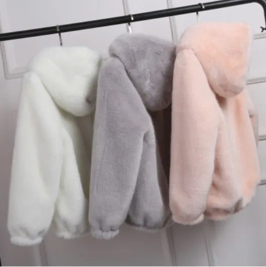 Fur Coat 2024 Women's Winter Korean Short Female Warm Loose Plush Hooded Thick Coat Jacket Overcoat Artificial Fur