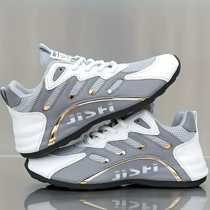Breathable and comfortable men's sports shoes, with an inner height increase and a low top strap, suitable for outdoor sports an