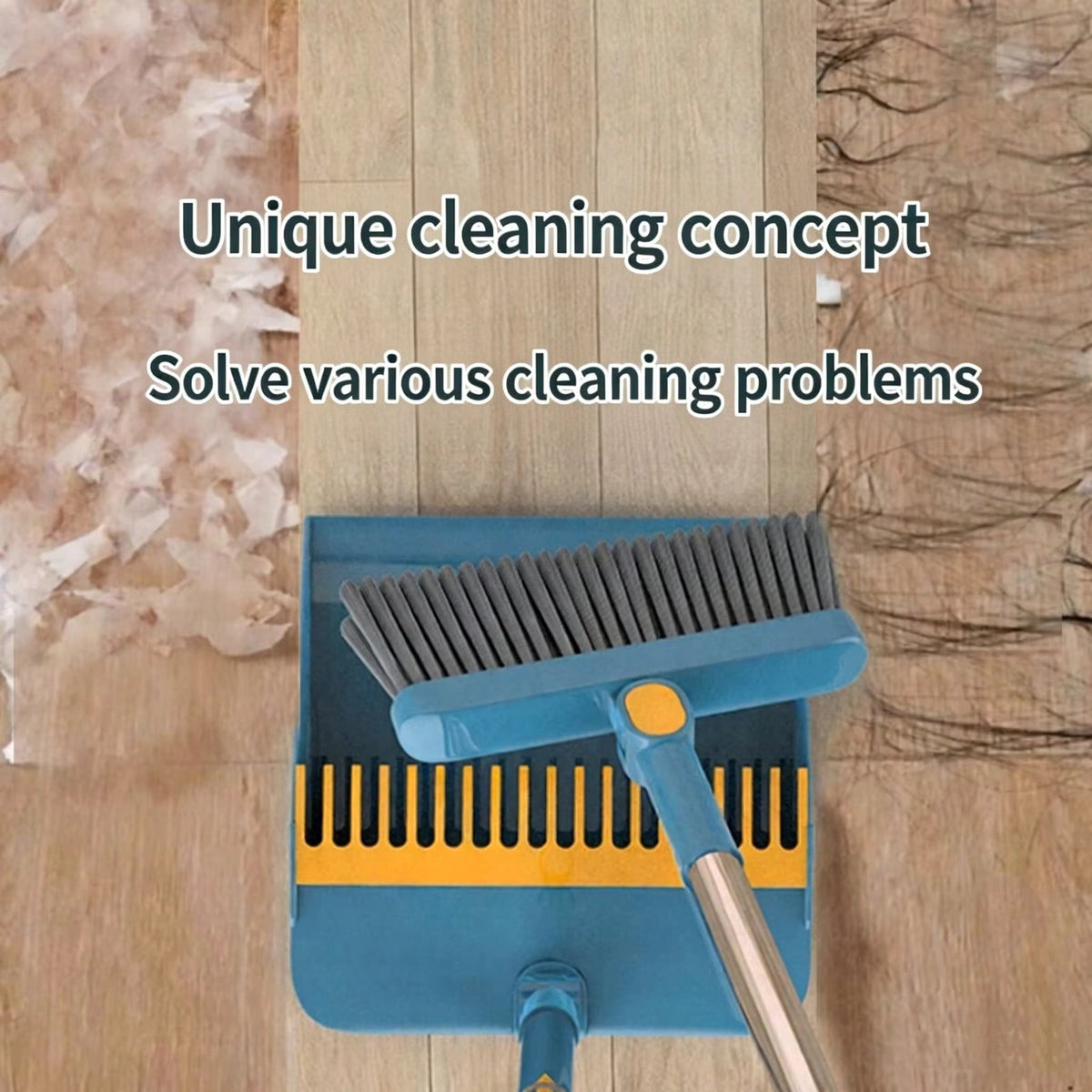 Collapsible Broom and Dustpan Set, Lightweight Cleaning Tool