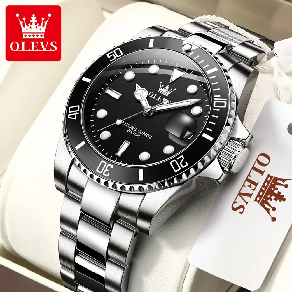 OLEVS Men’s Quartz Watch with Rotating Bezel and Auto Date