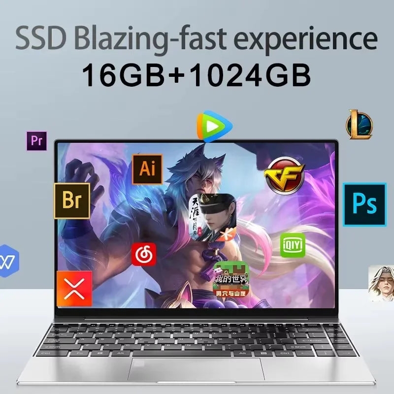 2026 I9 Windows 11 Laptop Intel CORE I9-10980HK Notebook 14.1 Inch 16GB RAM 1TB 2TB SSD 1920*1080HD Gaming Laptops Pc Gamer