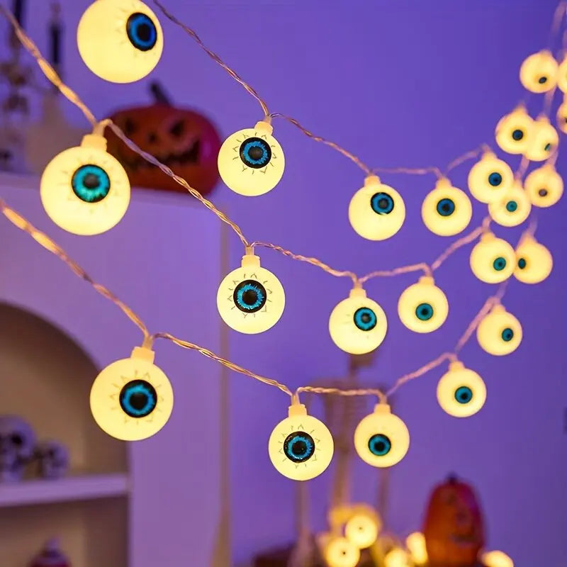 Halloween Decorations Eyeball String Lights LED Fairy Lights Spooky Horror Party Decor Battery Operated