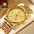 OLEVS TY709 Gold Quartz Watch with Stainless Steel Bracelet