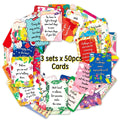 50pcs Uplifting Positive Affirmation Cards, Mini Note Card for Lunch Box, Colorful Motivational Cards with Inspirational Quotes