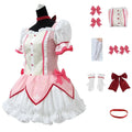 Kaname Madoka Cosplay Costume Wig Anime Puella Magi Madoka Magica Pink Ball Dress Halloween Party Uniform Outfit for Women Girl