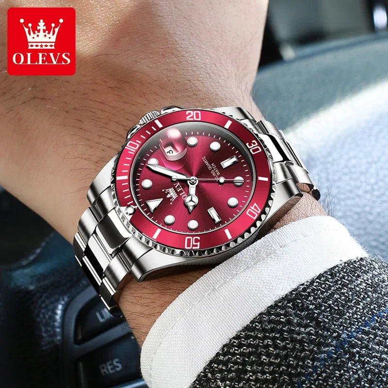 OLEVS 5885 Men’s Quartz Watch with Stainless Steel Bracelet