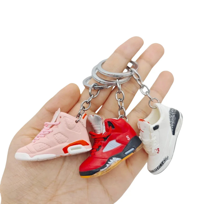 3-Piece 3D Shoe Keychain Set