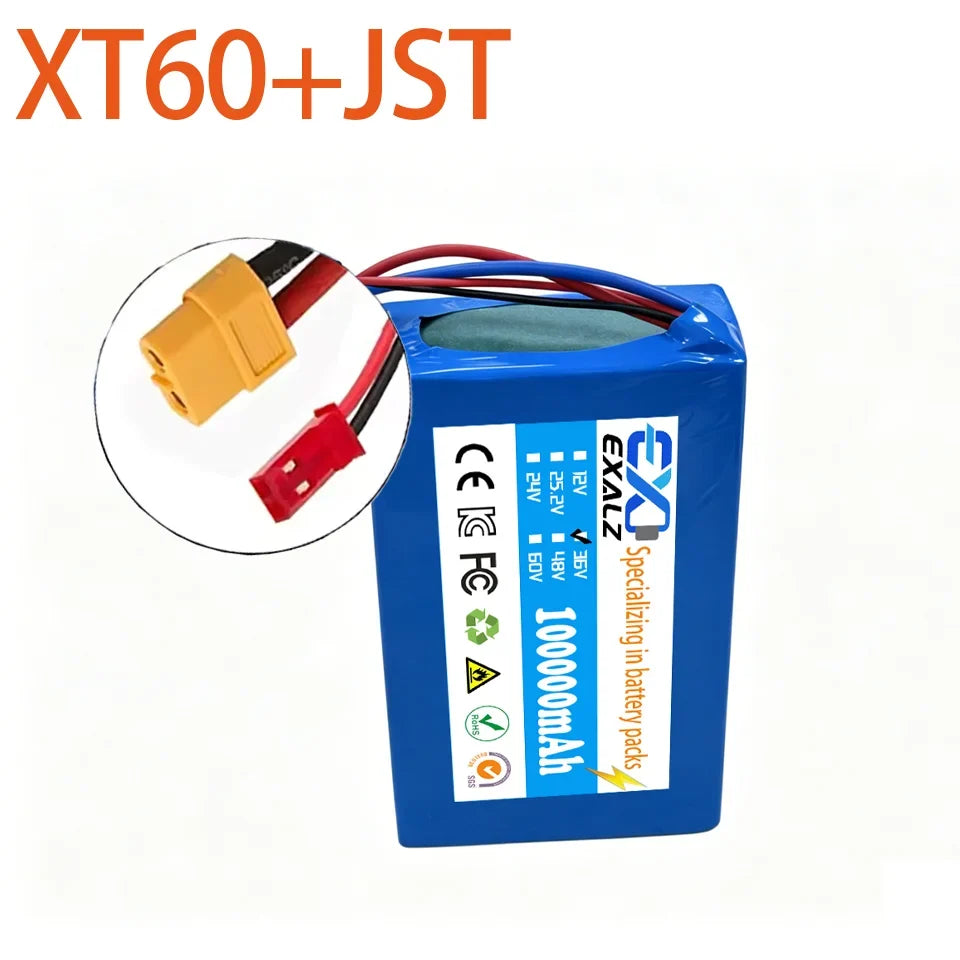 36V Hoverboard Scooter Battery 10S2P 100Ah 18650 Rechargeable Lithium Pack for Skateboard Ultra Thin BMS XT60 Plug