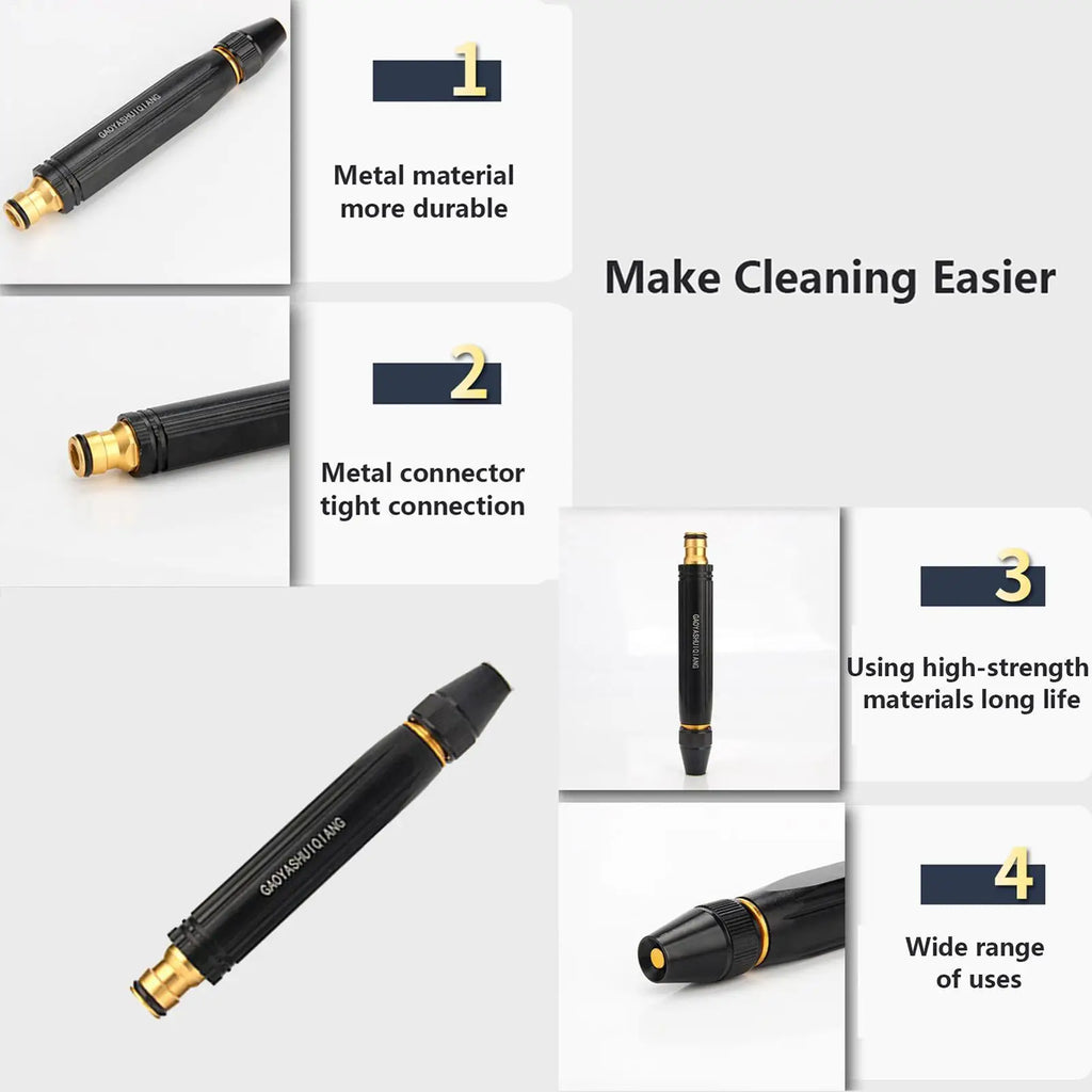 High Pressure Washing Water Gun Adjustable Nipple Type Portable Direct Spray Car Wash Nozzle Home Garden Shower Water Gun Tools
