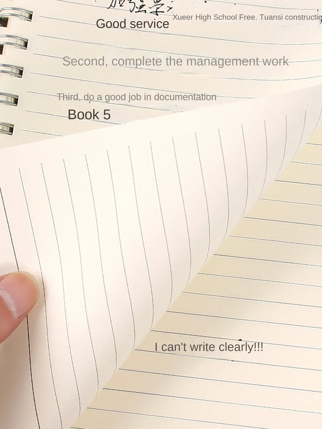 1 Pcs Thick Student Notebook, Minimalist Ledger, Horizontal A5/B5/A4 Notebook, A Total of 80 Sheets (Including Ledger Stickers)