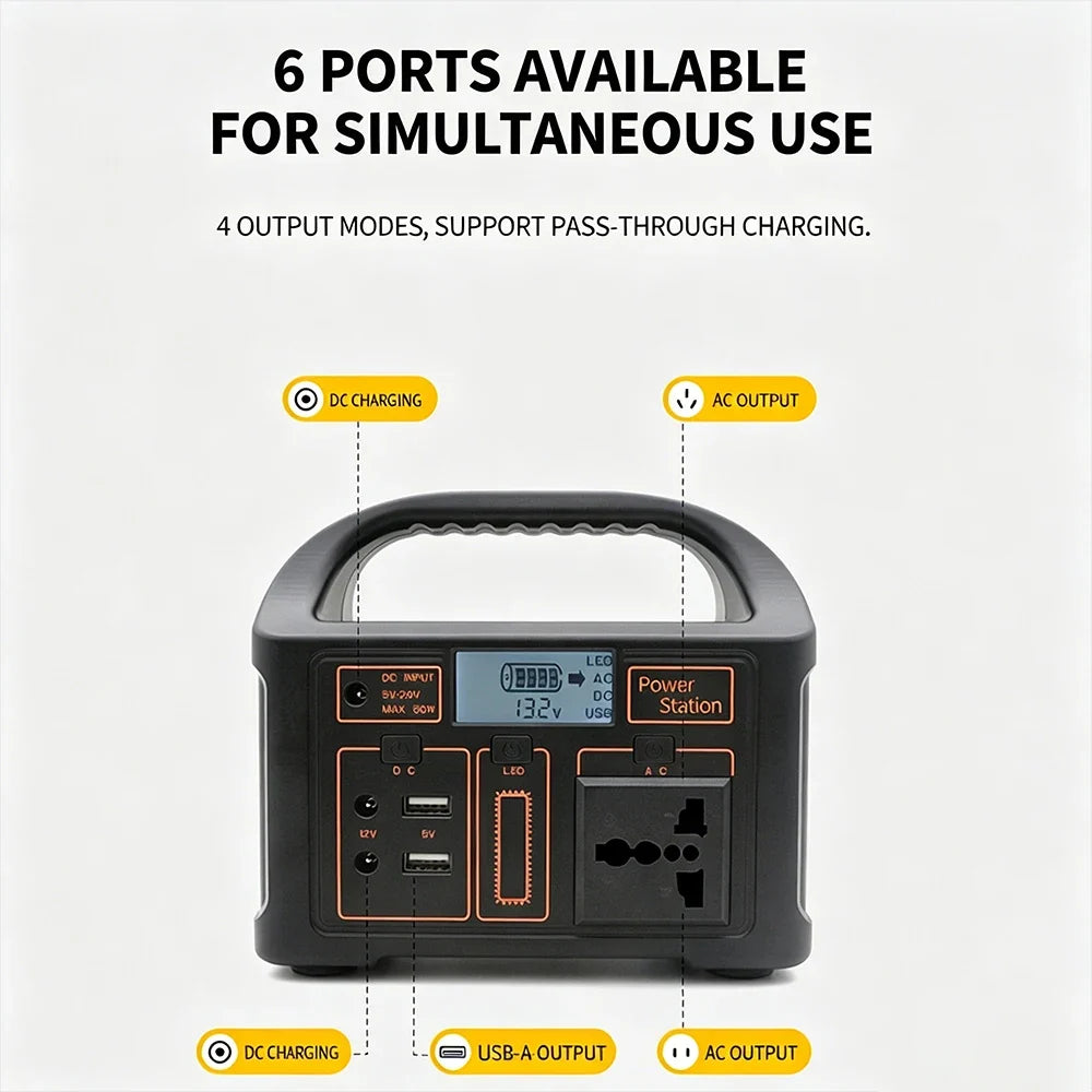 100W Portable Solar Generator LiFePO4 Power Station 78.6Wh Rechargeable Outdoor Camping RV Home Emergency Backup Power Supply