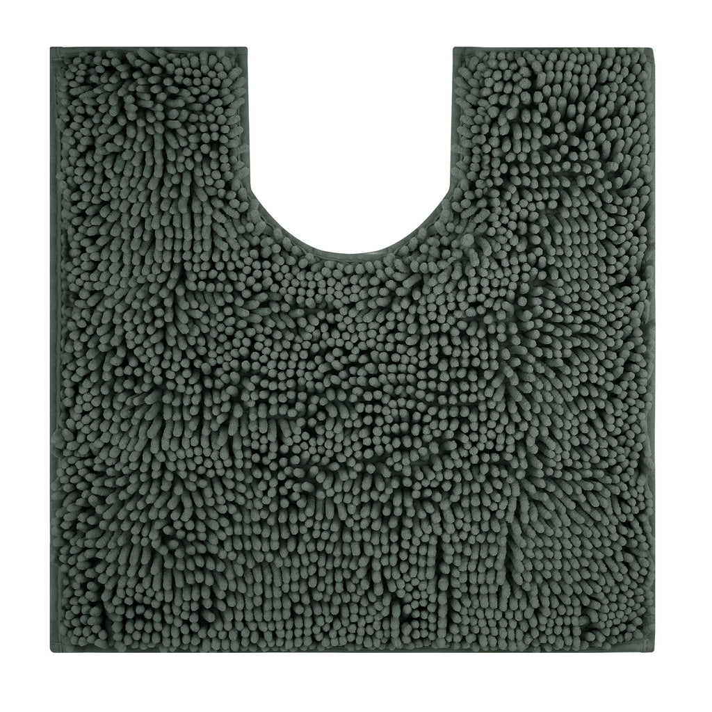 Toilet Rugs U Shaped Washable Bathroom Mat Extra-Soft Plush Rug Chenille Microfiber Super Absorbent Shaggy Machine Wash & Dry