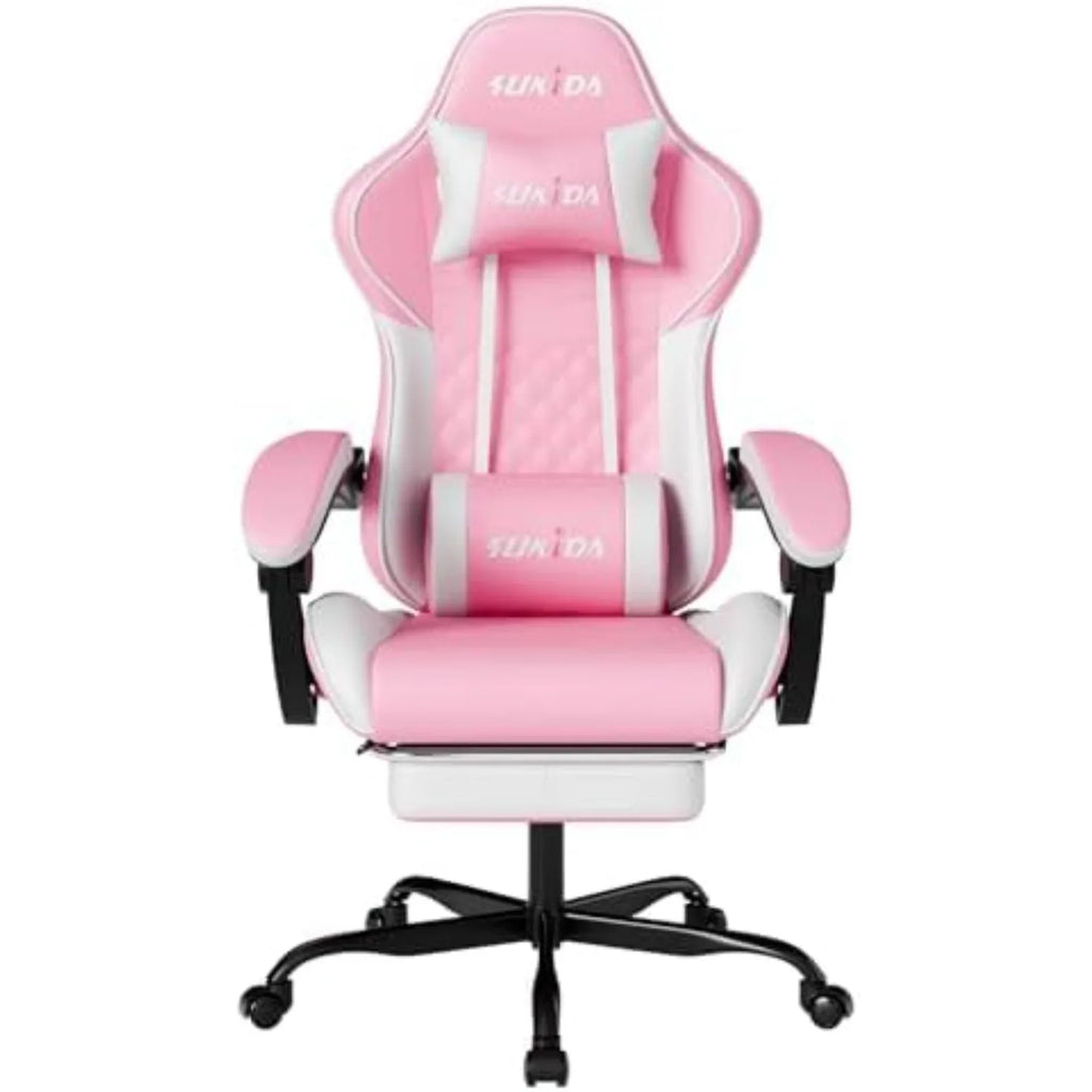 Ergonomic Video Gamer Chairs Gaming Computer Chairs Gamer Chairs for Adults Massage Lumbar Support Swivel Height