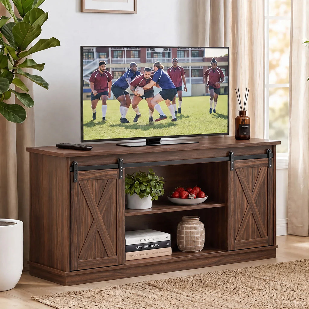 MCQ Wood Storage Shelves Cabinet For Living Room Modern Media TV Console Table TV Stand for 65 Inch Television Storage Organization Beside Nightstand Tables Storage Closet Chest Display Furniture