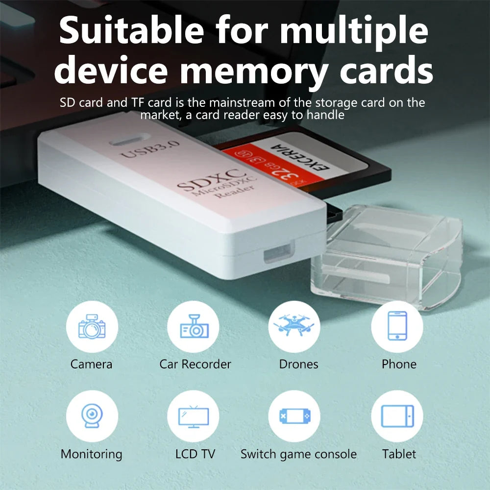 2 in 1 USB 3.0 Card Reader Micro TF sd card Reader usb adapter High Speed Cardreader TF Memory card For PC Laptop Accessories
