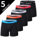 5piece Set Of Men's Classic Black And White Elastic Long Underwear Quick Drying Comfortable Sporty Youth Trend Flat Corner Pants