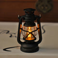 Dollhouse Mini Led Retro Glowing Pony Lantern Simulation Cande Light Night Light  Dolls Miniature oil light Lamp Home Decor Toy