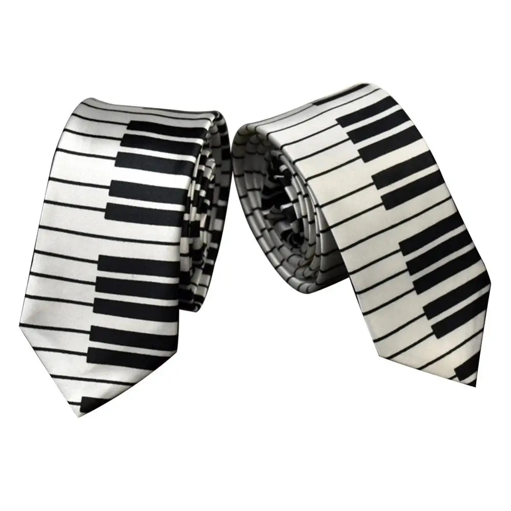 Necktie Tie Accessory Men's Classic Skinny Black and White Piano Keys Slim Narrow Wedding Party Gift Music Enthusiast Gift