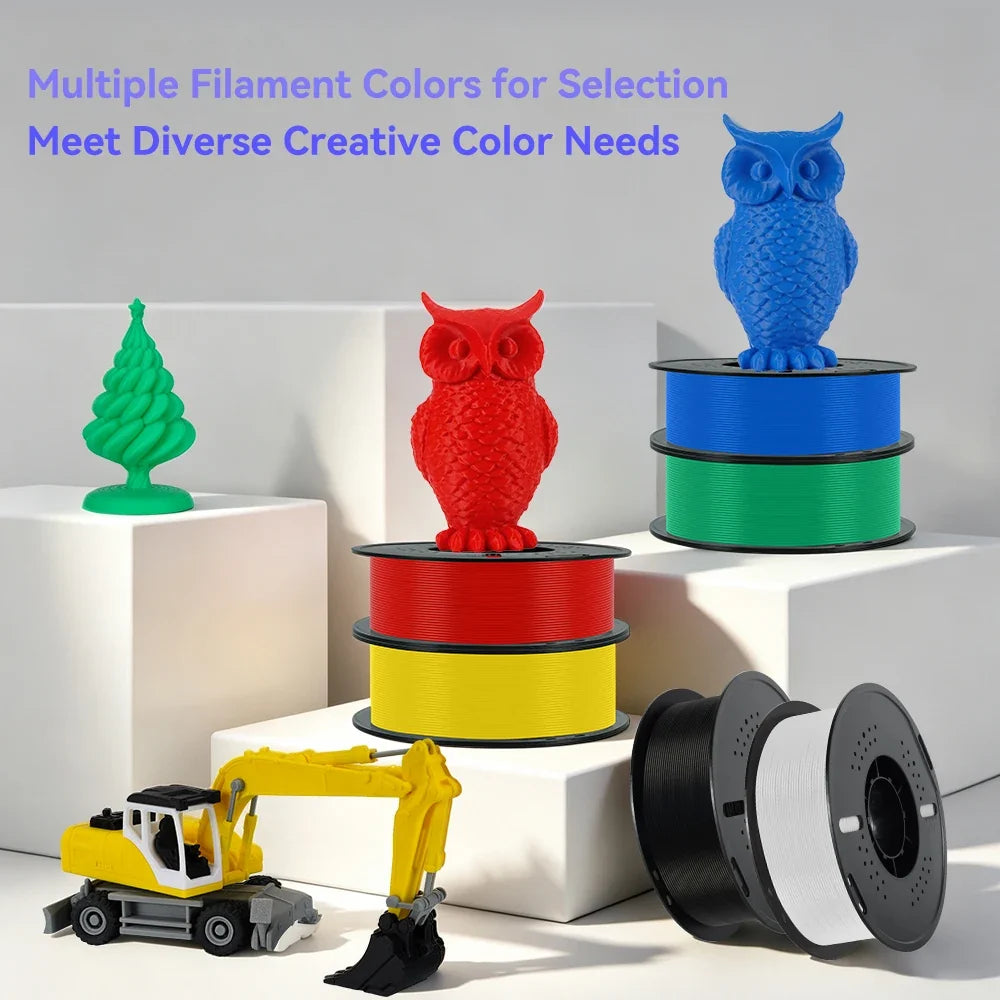 KINGROON 5KG PLA Basic Multi‑Color 3D Printing Filament 1.75mm Dimensional Accuracy Low Shrinkage No Clogging Consistent Diameter Easy To Print Safe Odor‑Free Raw Material For Household Industrial FDM 3D Printer Consumabl