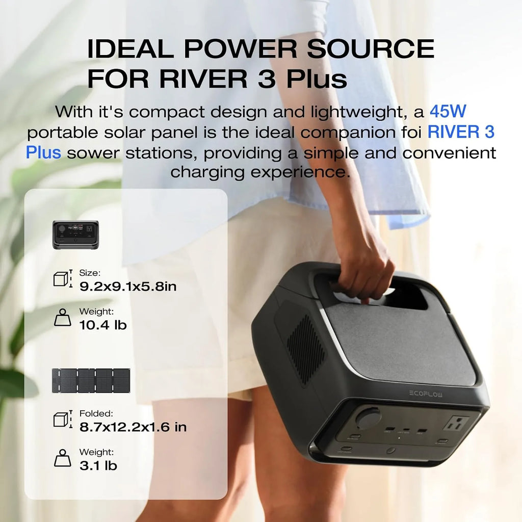 Portable Power Station,1200W AC&45W Solar Panel,Outdoor Travel,286Wh LiFePO4 Battery, Custom