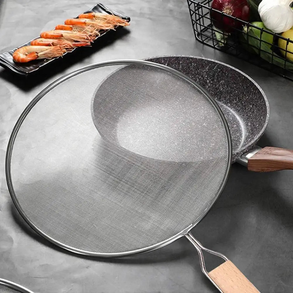 Cooking Frying Stainless Steel Anti Splatter Guard Oil Net Grease Splatter Screen Pan Mesh Guard Screen Splash Cover