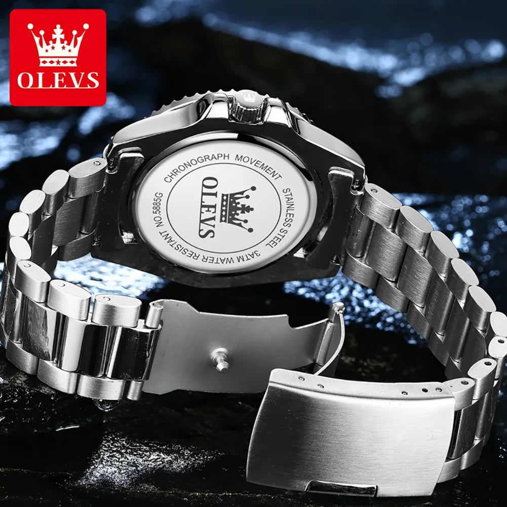 OLEVS Men’s Quartz Watch with Rotating Bezel and Auto Date
