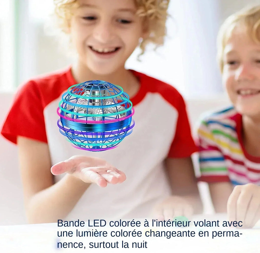 Automatic LED Color Flying Ball Boomerang Anti-Gravity Suspension Tech Magic Ball Gyroscopic Toy for Kids Black