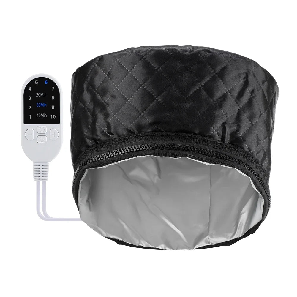 Electric Hair Steamer Cap Hair Heating Hat 3 Time Setting10-Level Heat Home Use Thermal for Deep Conditioning Hair Care SPA Cap