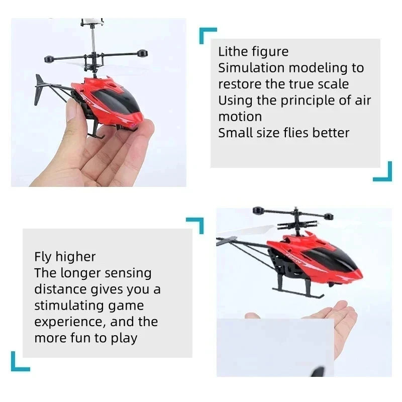 Mini Induction Hover Drone Rechargeable Flying Helicopter Safe Fall-Resistant Toy Gift for Children