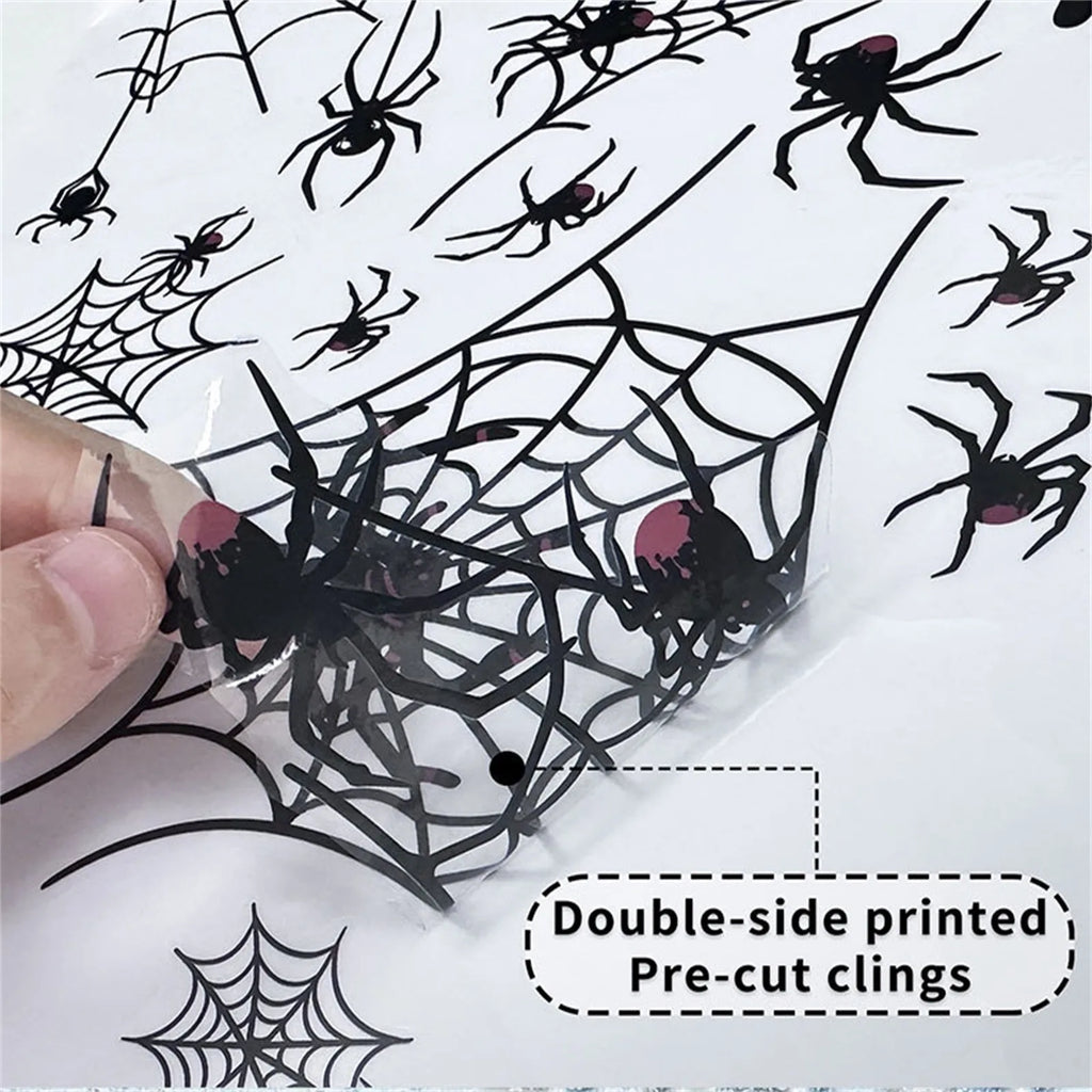 Halloween Window Cling Sticker Set, Skeleton, Witch and Ghost Designs