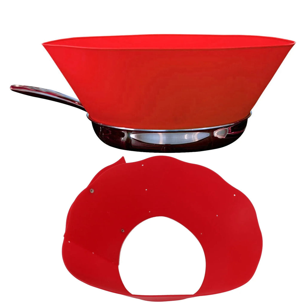 Splatter Guard Silicone Anti Oil Splashing Adjustable Frying Pan Wall Cooking Supplies Red Frying Pan Guard Cooking Supplies