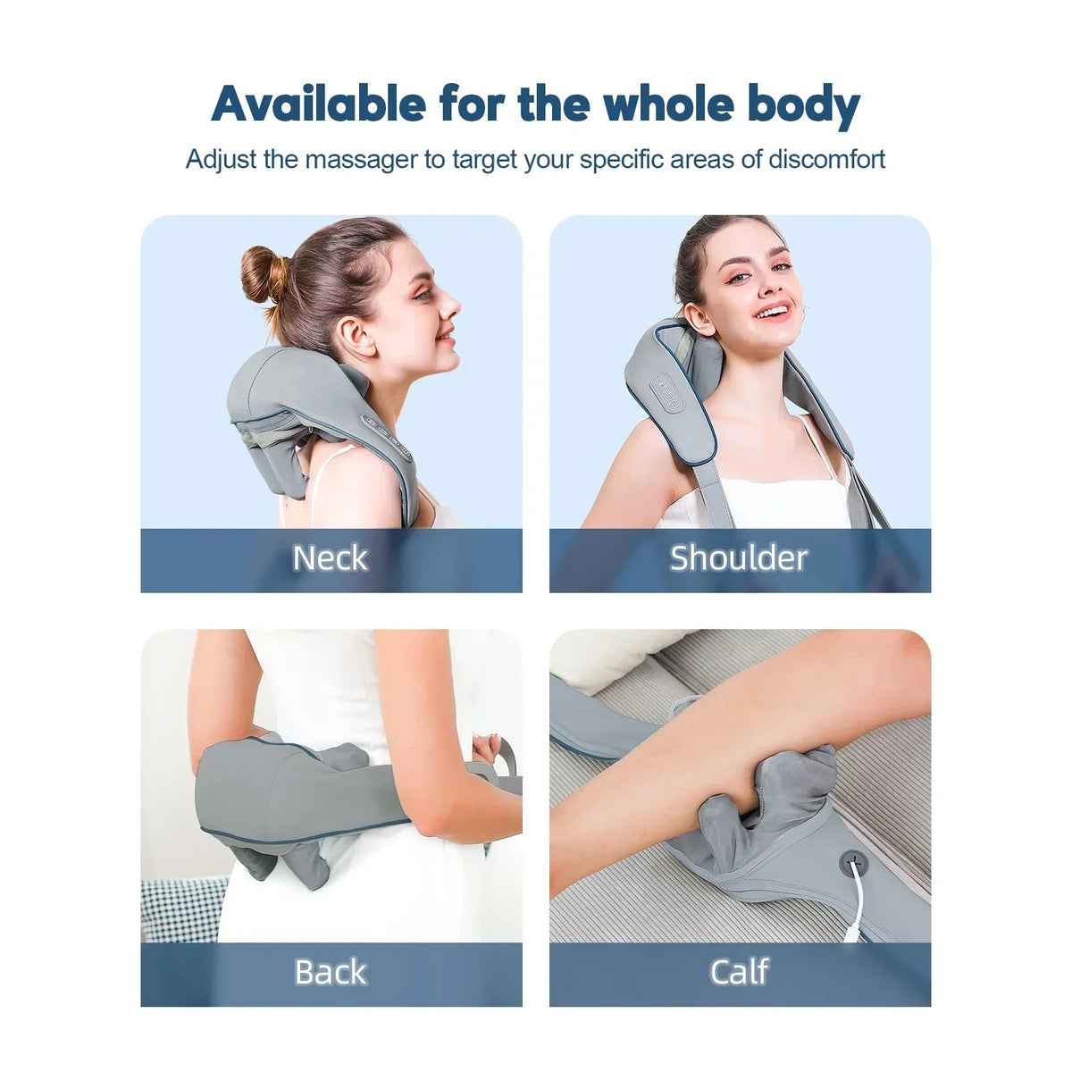 Cordless Heated Neck and Shoulder Kneading Massager, 20W