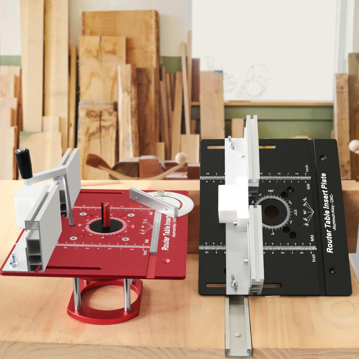 Router Table Insert Plate Set - Metal Woodworking Tool & Accessory