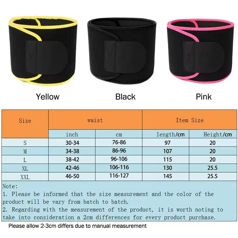Waist Trimmer for Women Men Sweat Band Waist Trainer Corset Stomach Wraps for Weight Loss Neoprene Body Shaper Belt Shapewear