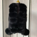 Women's Real Fox Fur Cardigan Jacket Spring and Autumn with Knitted Sweaters and Real Fox Fur Collar Women Raccoon Fur Cardigan