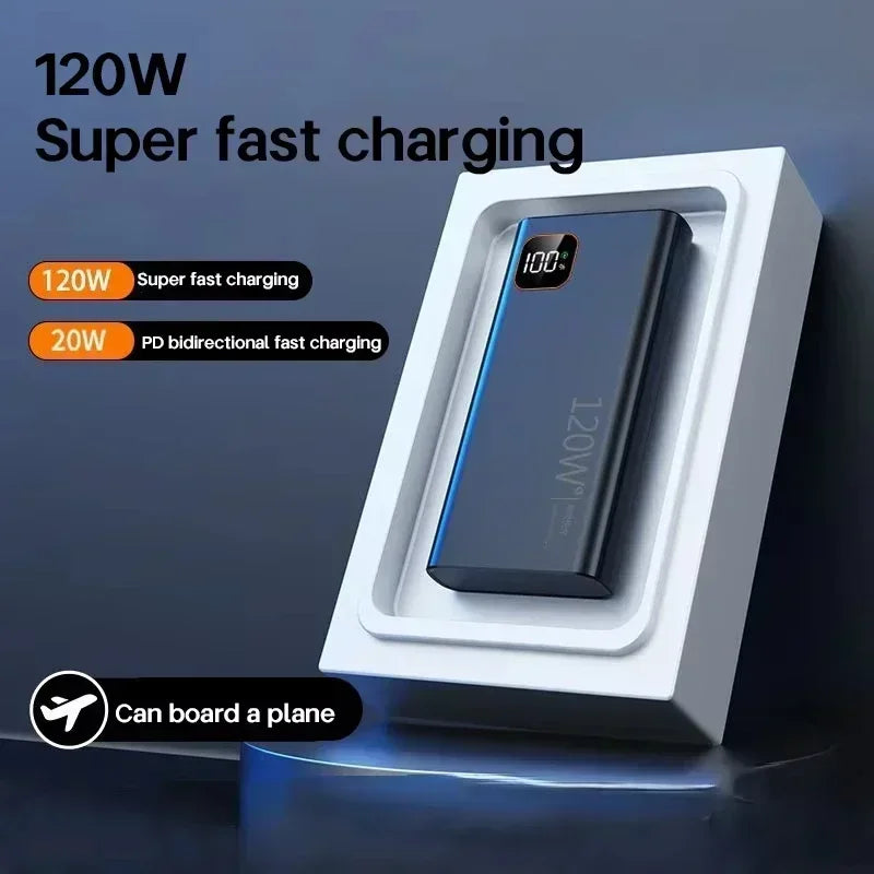 Lenovo CCC 500000mAh Large Capacity Portable Power Bank 120W Super Fast Charging Battery Charger Powerbank For Xiaomi iPhone