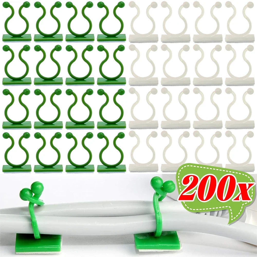 Invisible Plant Support Clips for Climbing Orchid Flower Ties Tomato Vine Plastic Garden Self-Adhesive Wall Fixture Binding Hook
