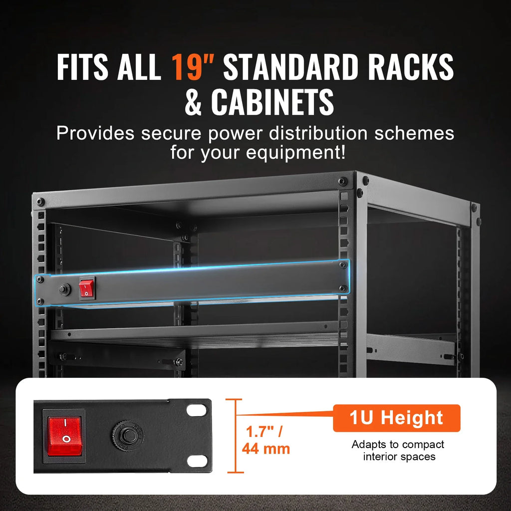 SucceBuy 1U Rack PDU, 8/10/12 Outlets, 15A, 1800J