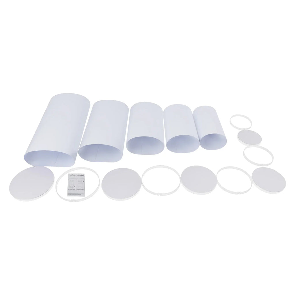 5-Piece White Cylinder Dessert Display Stand Set