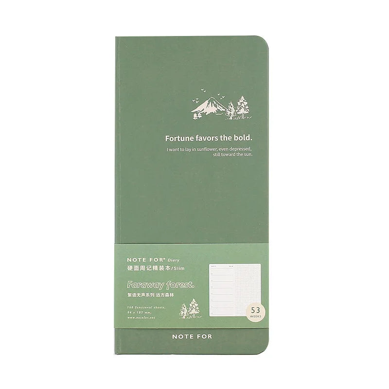 Kawai Self Filled Weekly Diary Notebook Silent Literary Forest Style Fresh Retro Slim Weekly Plan Book Office School Supplies