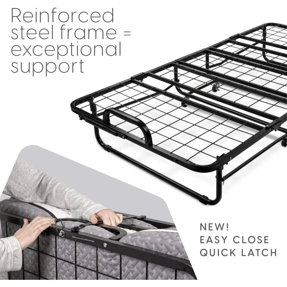 Milliard Diplomat Twin Folding Bed with Memory Foam Mattress