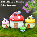 4 Sizes Fairy Garden Accessories Miniature Mushroom Ornament Statue Figurines Plant Pot Dollhouse Home Garden Decor Craft