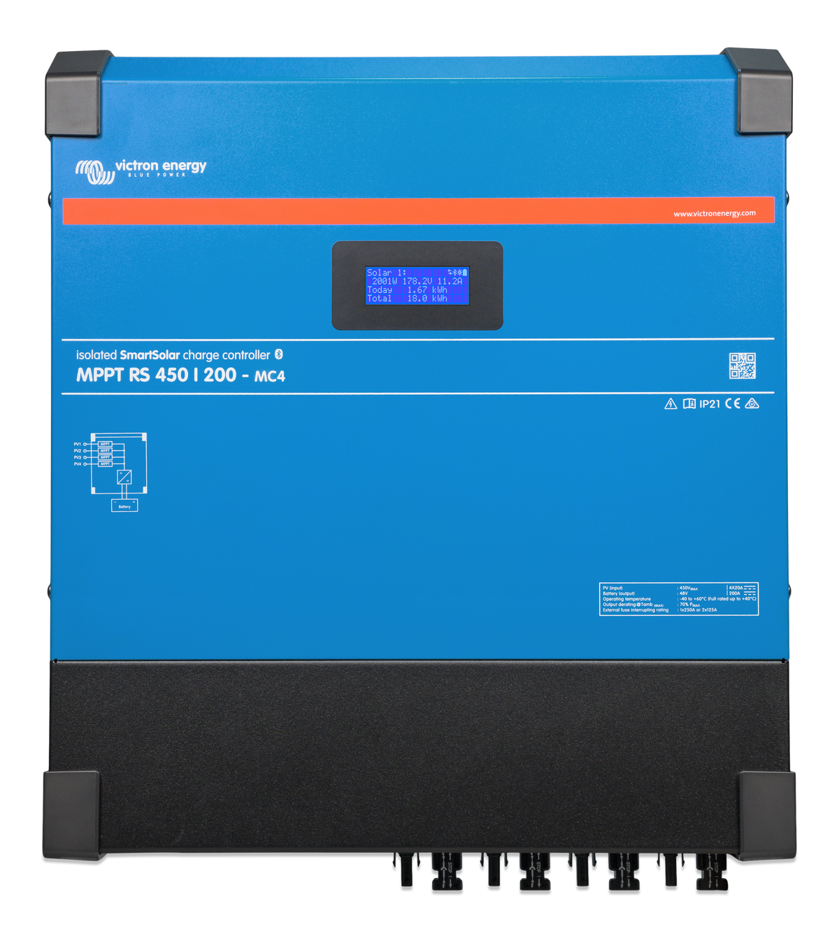 Victron - SmartSolar MPPT RS 450/200-MC4 *If 0, order SCC145120512* [SCC145120510]