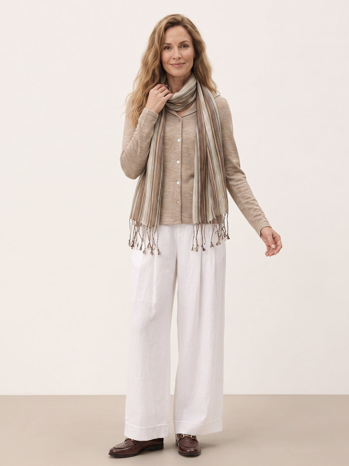 Textured Linen Lightweight Wrap Scarf