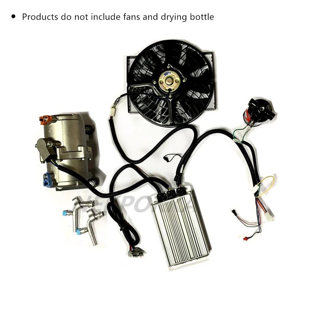 NEKPOKKA HS-16C49 DC Electric AC Compressor 12V/24V - 25cc, R134a, 1.68kW/2.3kW, Vehicle Universal, CE