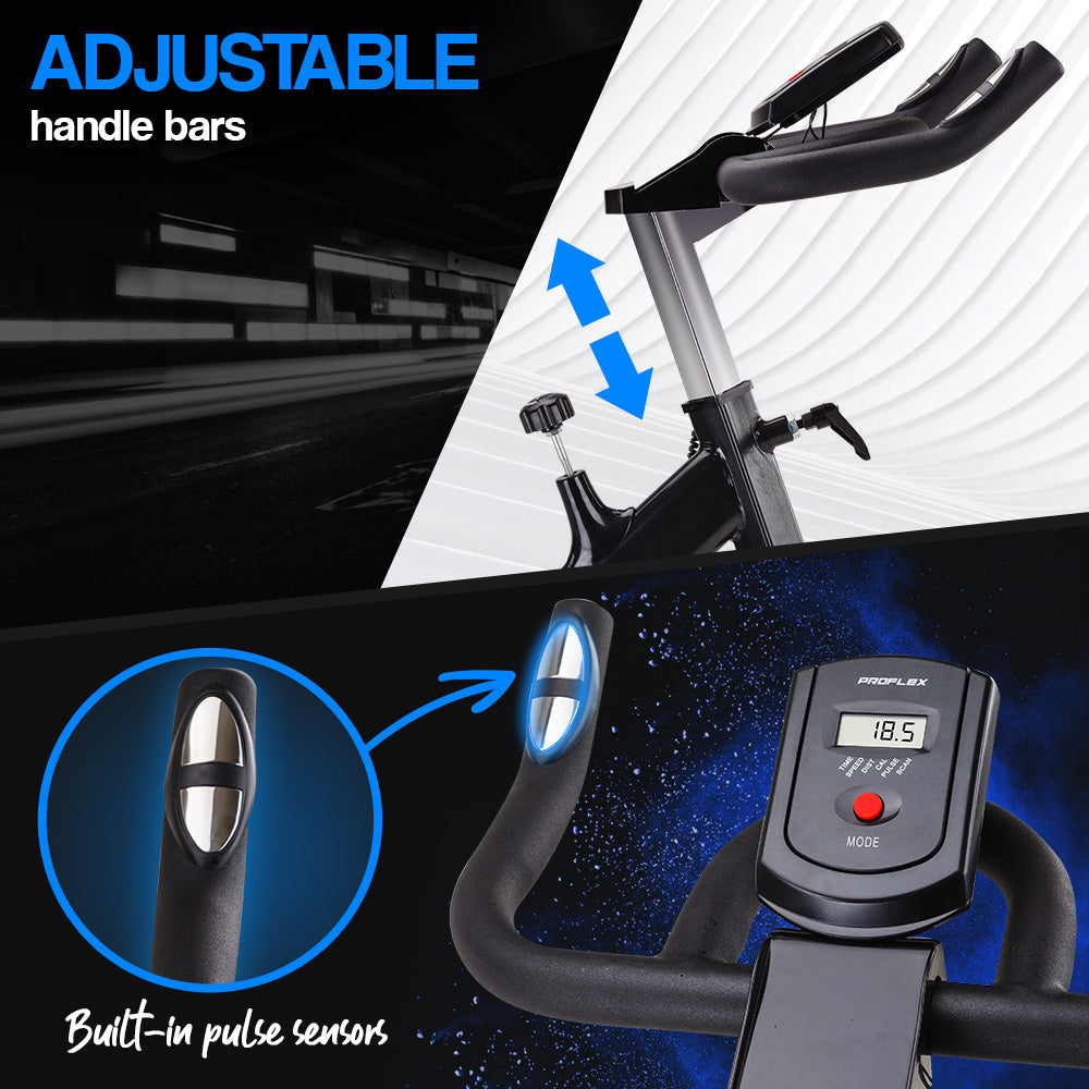 NNEDSZ Spin Bike - Flywheel Commercial Gym Exercise Home Workout Grey