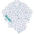 Women's Tennis Navy Long PJ Set - Organic Cotton Poplin