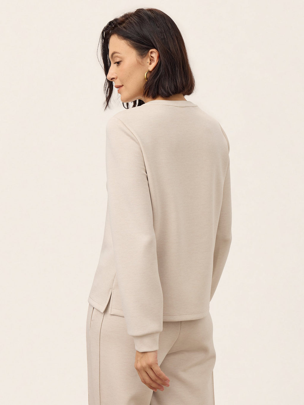 Lyocell Wool Accordion Pleat Long Sleeve Top ORABEL