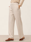 Lyocell Wool Mid Rise Sculpted Seam Straight Leg Pants RAVELLA